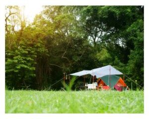 Camping in a field