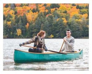 Couple canoeing in the lake