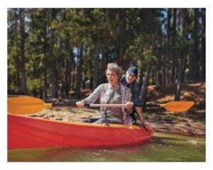 A couple canoeing in the lake