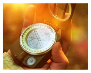Holding a compass