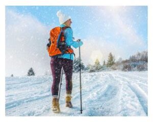 Cross Country Skiing in a field